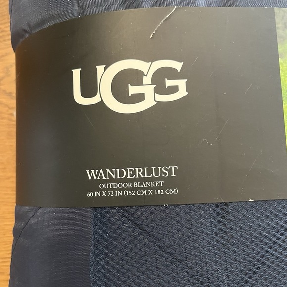 UGG Wanderlust Packable Sherpa Outdoor Travel Blanket 60'' x 72'' Navy Blue NEW! - Picture 2 of 4